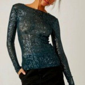 NWT!! By: Free People - Gold Rush L/S-Forest Pool